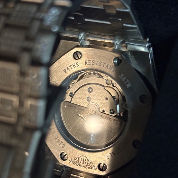 HB MOISSANITE Watch Iced Automatic Skeleton 44mm HipHop - Picture 2 of 3